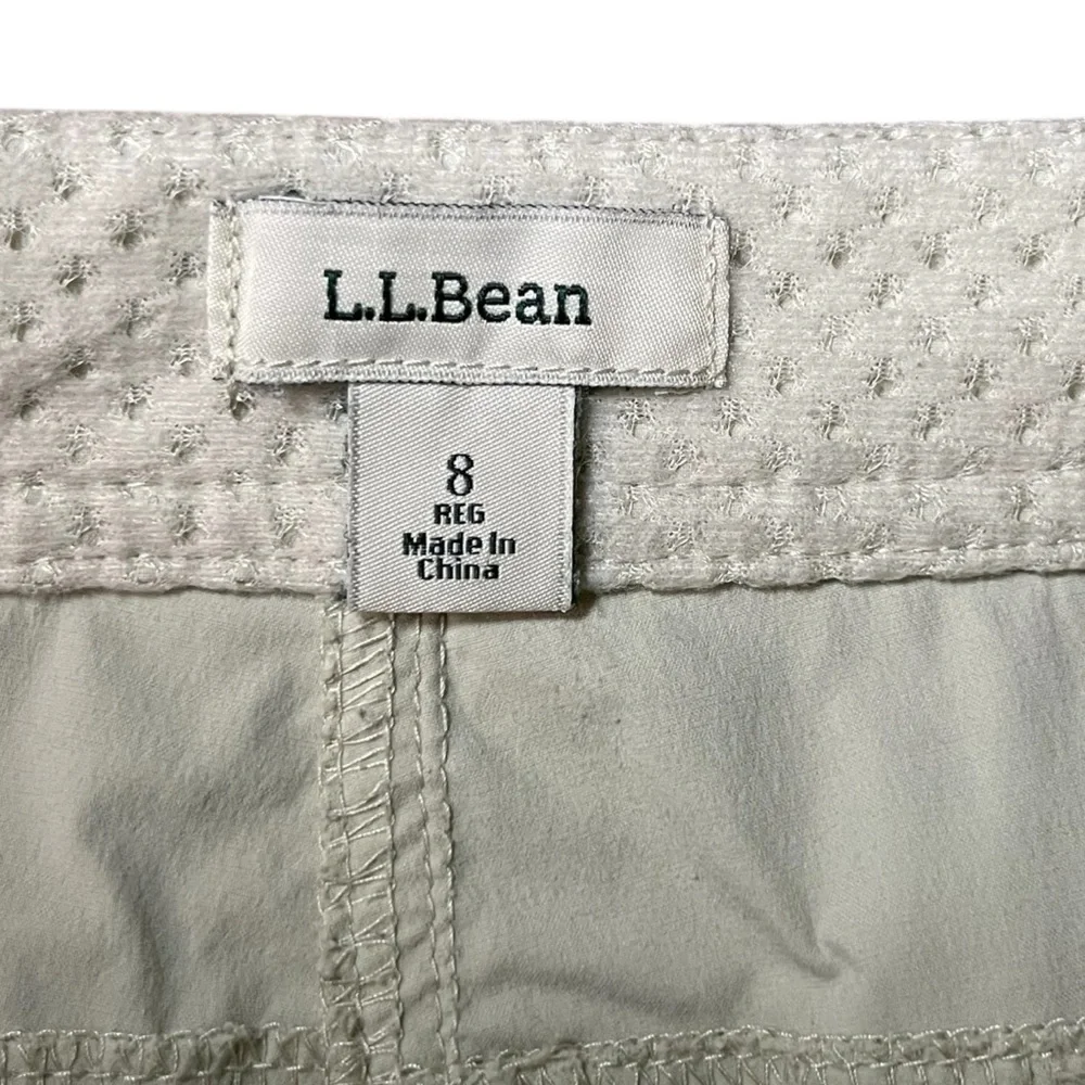 L.Bean Hiking Capri Pants Womens Size 8 Beige Lightweight Outdoor Travel - Picture 7 of 8